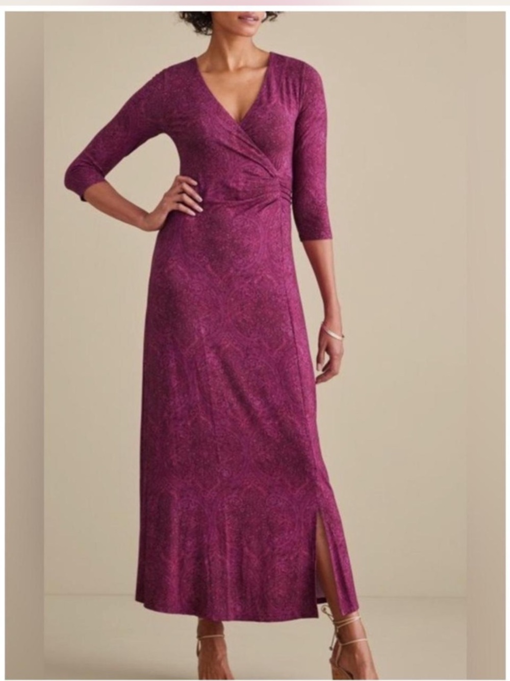 NWT Soft Surroundings Hybrid Midi Dress | Tapestry Multi Paisley | Size M | Ruch